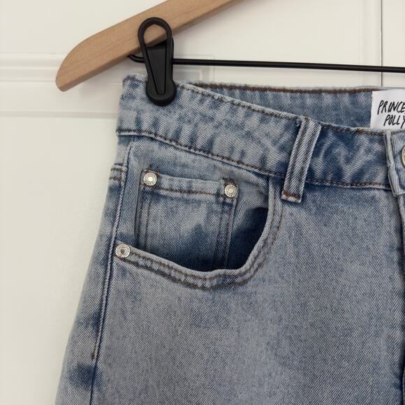 Princess Polly Careline Jeans Light Wash Cotton Spandex Stretch 5-pocket button - Picture 5 of 9